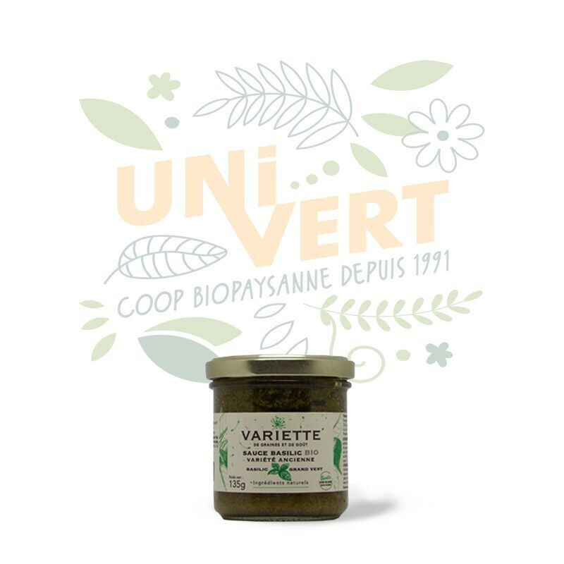 Sauce Basilic Grand vert BIO - Le pot de 135gr