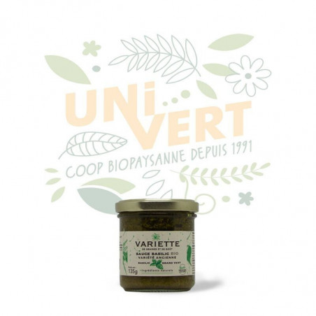 Sauce Basilic Grand vert BIO - Le pot de 135gr